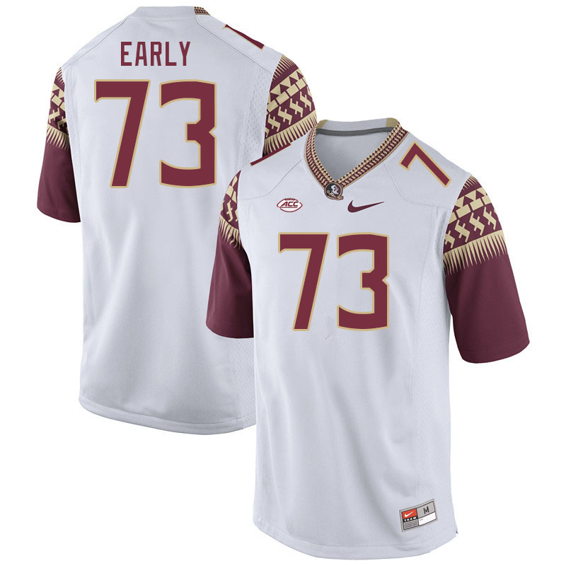 Men #73 Jaylen Early Florida State Seminoles College Football Jerseys Stitched-White